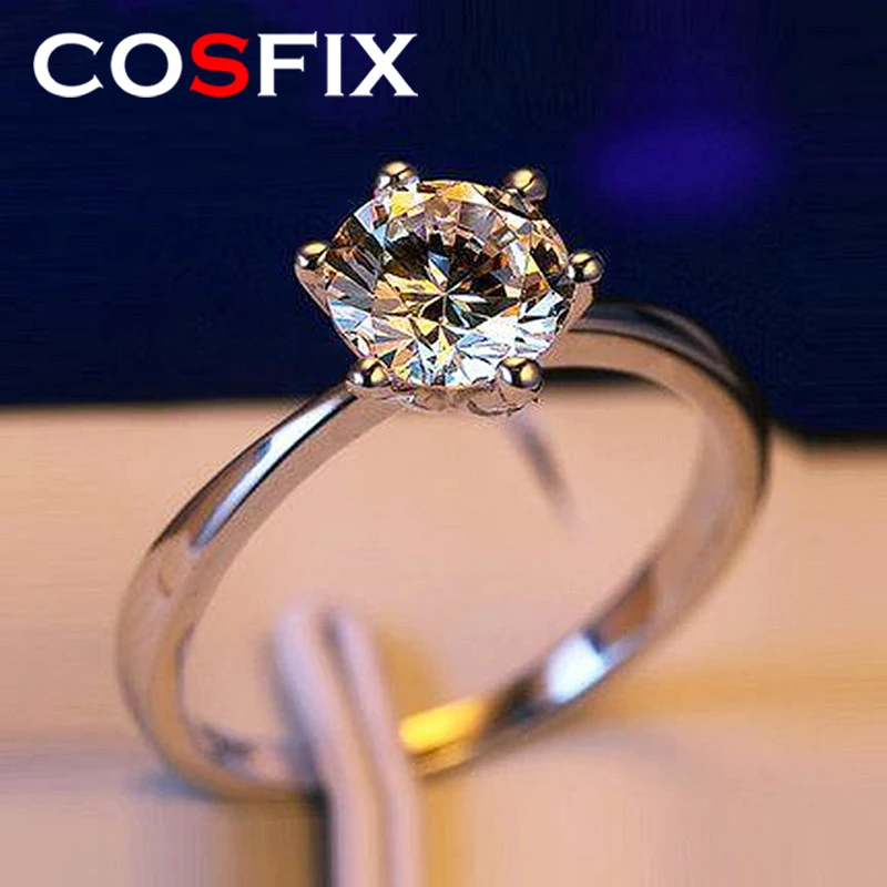 [Обручальные кольца] Классические модные кольца с муассанитом и бриллиантами для женщин, обручальное кольцо, оригинальные серебряные обручальные кольца с бриллиантами 925 пробы