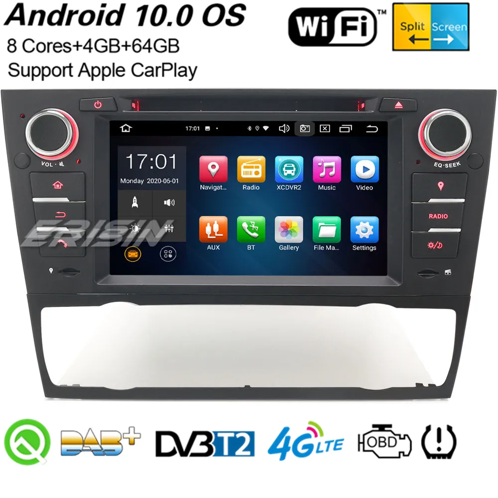 Erisin 8167 8-Ядерный Android 10,0 Автомобильный Стерео CarPlay OBD2 DAB + Navi WiFi BT TPMS DVB-T2 DVR DSP GPS Для BMW 3er M3 E90 E91 E92 E93