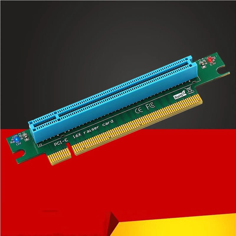 Разъем PCIE 16X Riser PCI Express X16 3.0 для подключения обратной карты для подключения видеокарты + Индикатор питания для Корпуса сервера 1U/ 2U