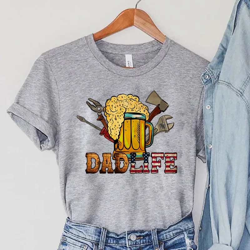 Футболки DAD LIFE, Футболки Beer Happy Time, желтые футболки с изображением напитков, забавные футболки, Летняя уличная одежда в стиле хип-хоп, эстетическая одежда Y2K