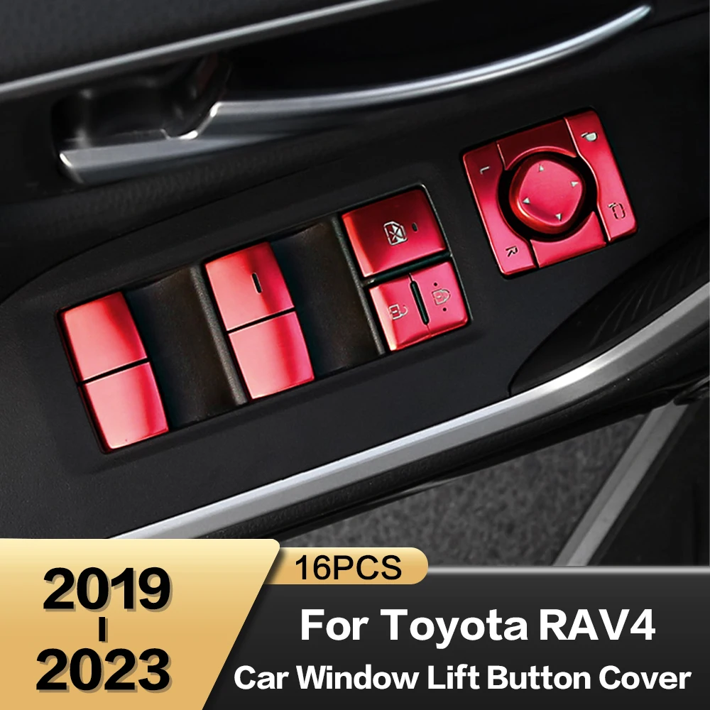 16шт Крышка Переключателя Подъема Оконного Стекла Автомобиля Аксессуары Для Внутренней Отделки Toyota RAV4 XA50 Hybrid 2019 2020 2021 2022 2023