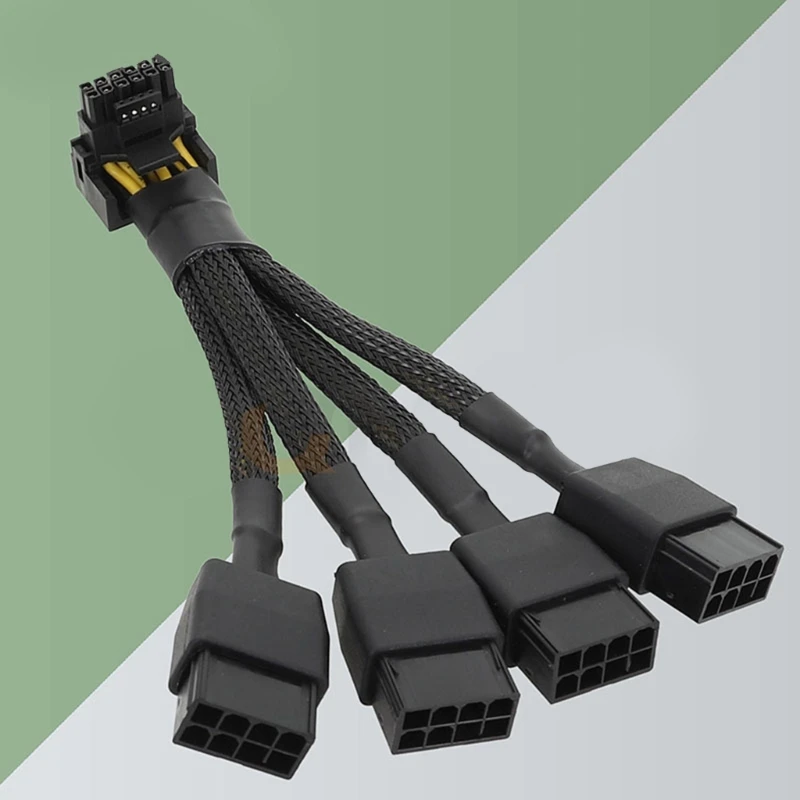 12VHPWR 4x 8pin-16pin Соединительный кабель с 90-градусным отводом к графическому процессору RTX4090 15CM X6HA