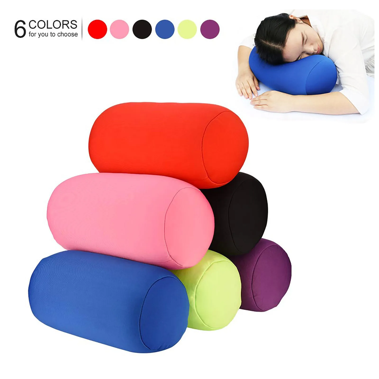 Рулонная подушка для домашнего сиденья, подголовник, поддержка шеи, дорожная микро-мини-подушка Microbead, Квадратная подушка, Внутренняя домашняя подушка