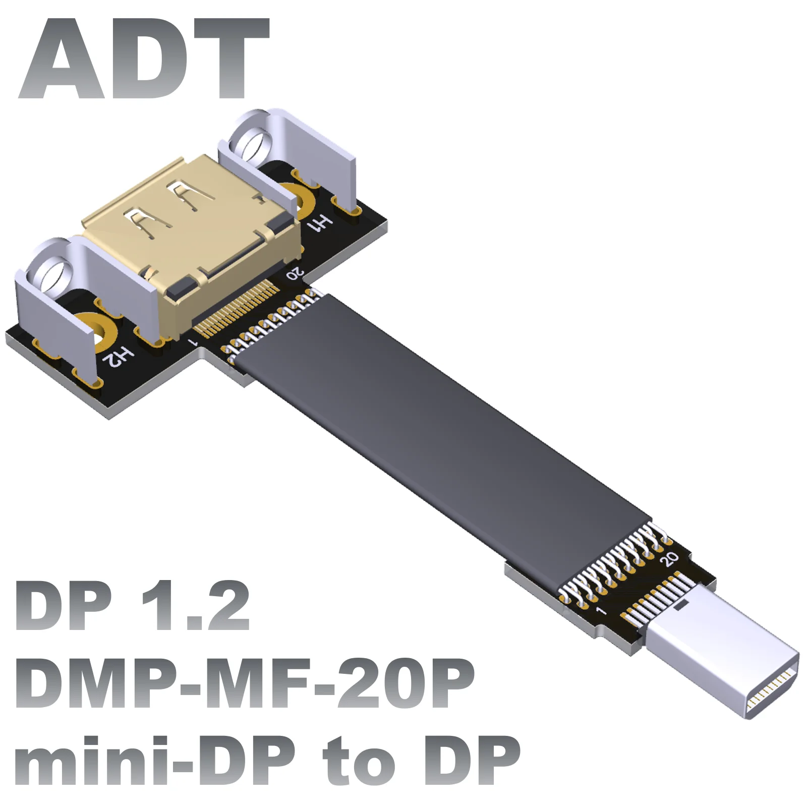 Стандартный удлинительный кабель mini displayport 1.2 DP с изогнутым углом HD плоский тонкий адаптер