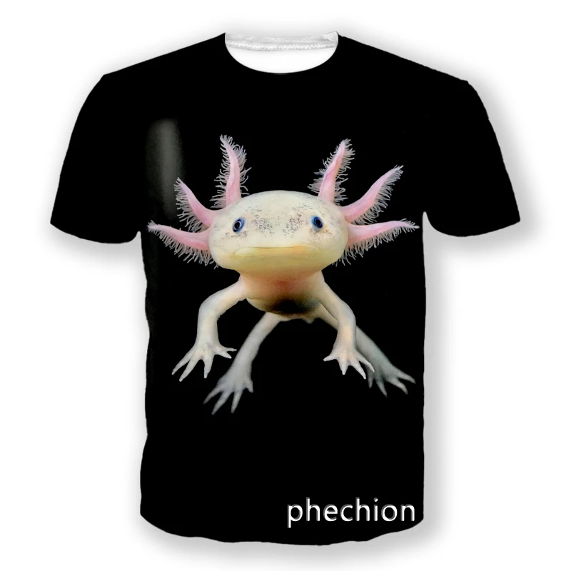 phechion, Новая мода Для мужчин/женщин, Животные Саламандры, Повседневная футболка с 3D принтом, Спортивные летние топы в стиле хип-хоп, L89